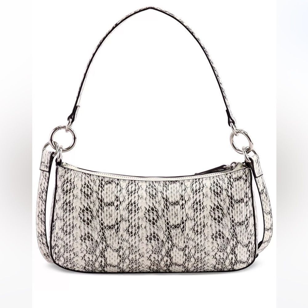 ALFANI Solid Payton print faux leather crossbody Baguette